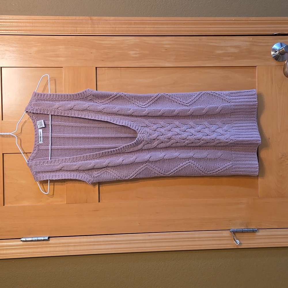 Long rose color sweater vest/tunic